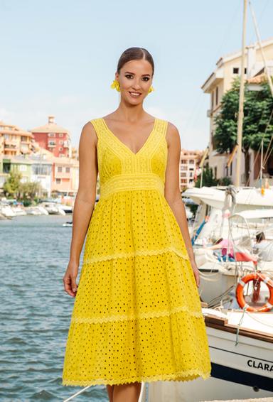 4073 F powder C Dress, XS,S,M,L(4), cotton. 105 cm | fresh-cotton.com