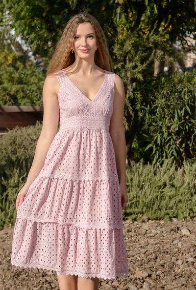 4073 F powder C Vestido, XS,S,M,L(4), algodon. 105 cm | fresh-cotton.com