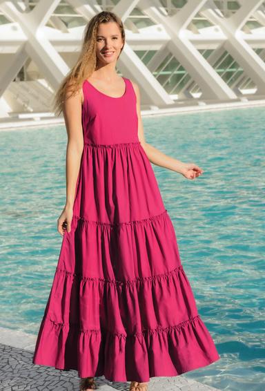 -30 4094 EF-aqua CS Sundress, S,M,L(3) cotton satin. 142 cm | fresh-cotton.com