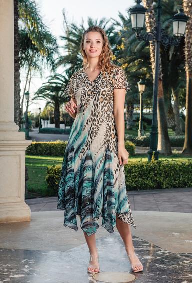 -30 40104 EF-SH Dress M,L,XL,2XL(4), chiffon, 120 cm | fresh-cotton.com