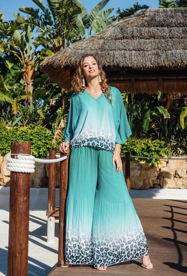 -40 40109 EF-SH Suit Blouse+trousers M,L,XL,2XL(4), chiffon | fresh-cotton.com