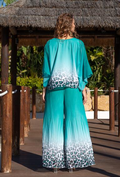 -40 40109 EF-SH Suit Blouse+trousers M,L,XL,2XL(4), chiffon | fresh-cotton.com