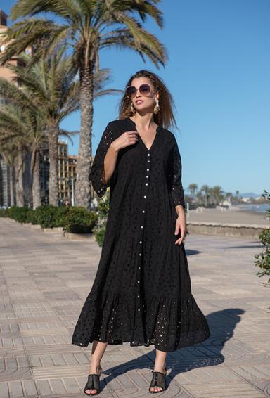 5085 F black Cm Dress M/L (2), cotton, 140 cm | fresh-cotton.com