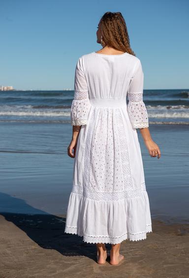 5086 F white C Dress M/L (2), cotton, 140 cm | fresh-cotton.com