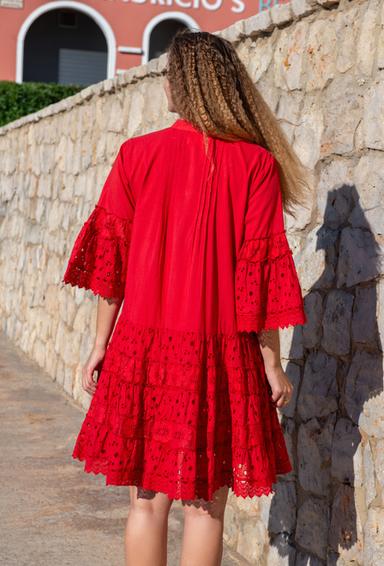 5065 F red C Платье M/L, хлопок, 100 cm | fresh-cotton.com