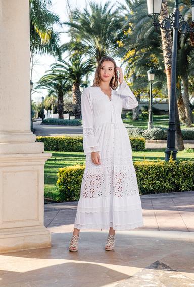 5083 F blanco C Vestido XL,2XL (2), algodon, 140 cm | fresh-cotton.com