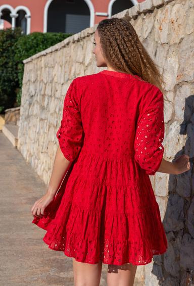 5066 F red Cm Сукня XL/2XL, бавовна, 90 cm | fresh-cotton.com