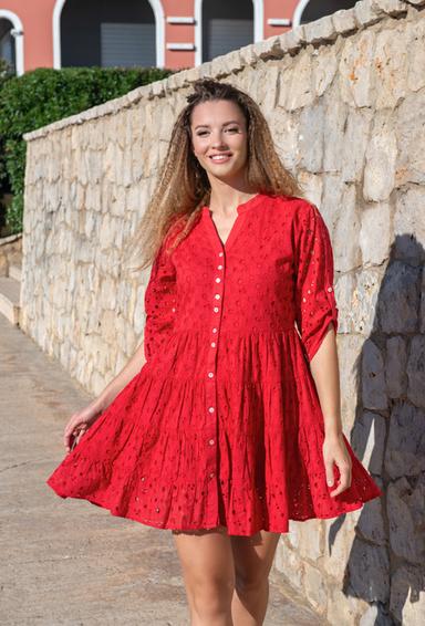 5066 F red Cm Сукня XL/2XL, бавовна, 90 cm | fresh-cotton.com