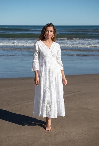 5086 F white C Платье XL/2XL, хлопок, 140 cm | fresh-cotton.com